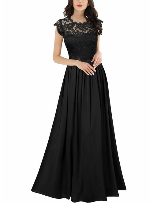 Miusol Women's Formal Floral Lace Evening Party Maxi Dress