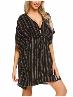 ADOME Cover Ups for Swimwear Women Swim Coverup Oversized Striped Beachwear