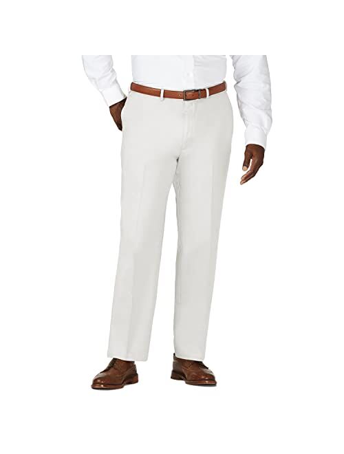 Haggar Men's Work to Weekend Hidden Expandable Waist No Iron Flat Front Pant