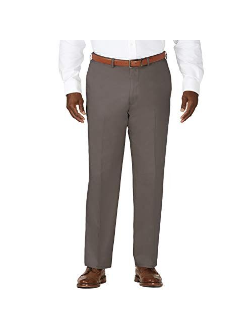 Haggar Men's Work to Weekend Hidden Expandable Waist No Iron Flat Front Pant