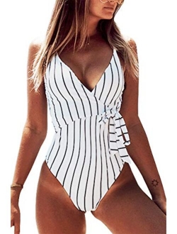 Women's Stay Young Stripe One-Piece Swimsuit Beach Swimwear