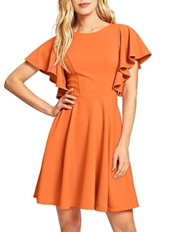 Women's Stretchy A Line Swing Flared Skater Cocktail Party Dress