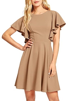 Women's Stretchy A Line Swing Flared Skater Cocktail Party Dress