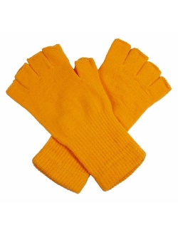 Gravity Threads Unisex Warm Half Finger Stretchy Knit Fingerless Gloves