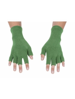 Gravity Threads Unisex Warm Half Finger Stretchy Knit Fingerless Gloves