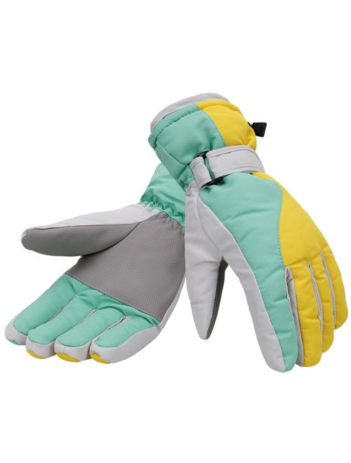 Simplicity Women's Thinsulate Insulated Lined Waterproof Outdoors Ski Gloves