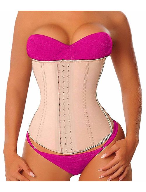 YIANNA Women's Latex Sports Waist Trainer Long Torso Waist Cincher Underbust