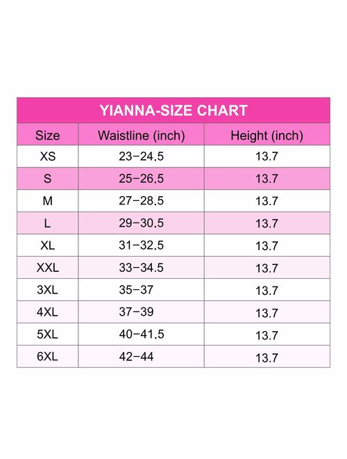 YIANNA Women's Latex Sports Waist Trainer Long Torso Waist Cincher Underbust