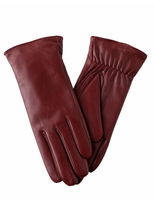 Super-soft Leather Winter Gloves for Women Full-Hand Touchscreen Warm Cashmere Lined Perfect Appearance