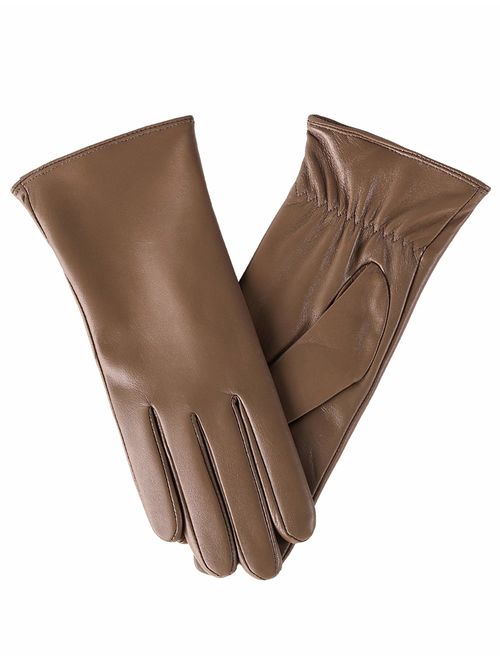 Super-soft Leather Winter Gloves for Women Full-Hand Touchscreen Warm Cashmere Lined Perfect Appearance