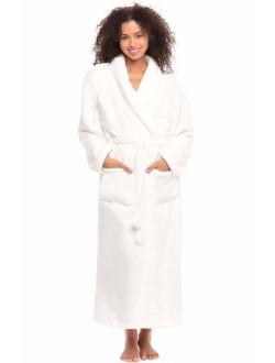 Women's Warm Fleece Robe, Long Plush Bathrobe