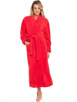 Women's Warm Fleece Robe, Long Plush Bathrobe