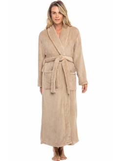 Women's Warm Fleece Robe, Long Plush Bathrobe