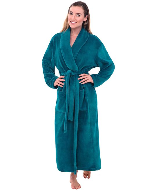 Alexander Del Rossa Women's Warm Fleece Robe, Long Plush Bathrobe