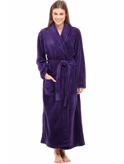 Alexander Del Rossa Women's Warm Fleece Robe, Long Plush Bathrobe