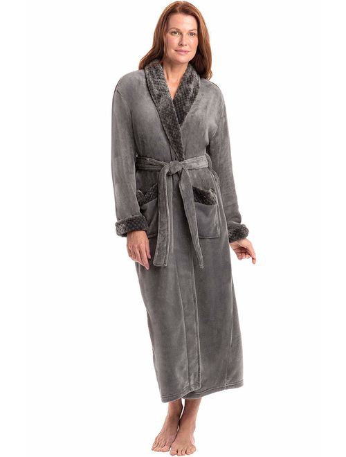 Alexander Del Rossa Women's Warm Fleece Robe, Long Plush Bathrobe