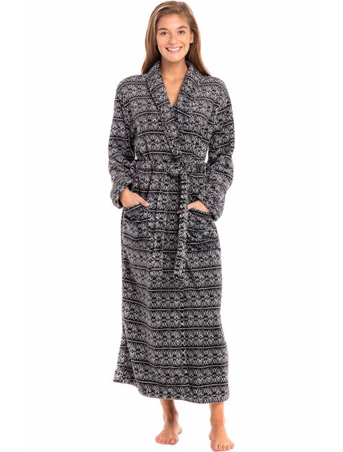 Alexander Del Rossa Women's Warm Fleece Robe, Long Plush Bathrobe