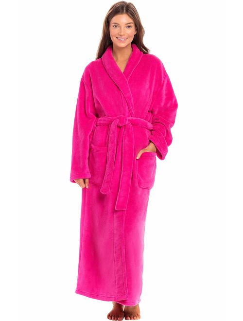 Alexander Del Rossa Women's Warm Fleece Robe, Long Plush Bathrobe