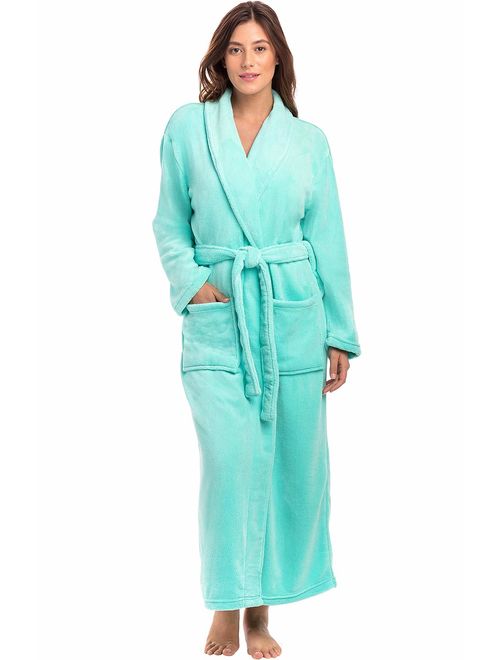 Alexander Del Rossa Women's Warm Fleece Robe, Long Plush Bathrobe