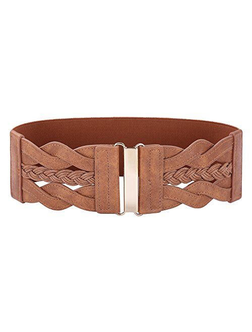 Women 50s Elastic Stretchy Retro Wide Waist Cinch Belt