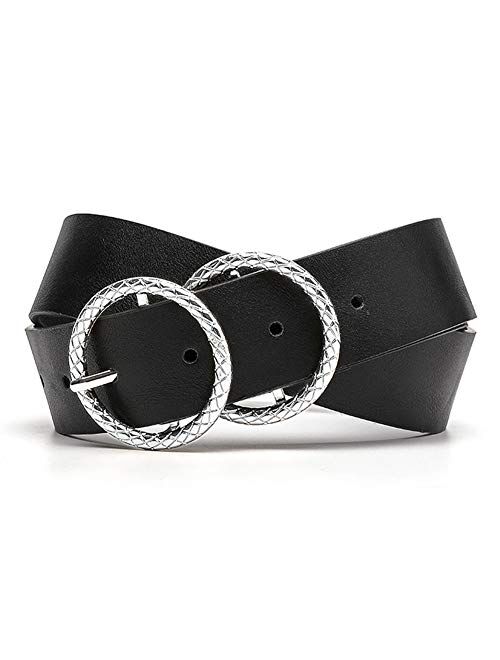 Earnda Women's Leather Belt Fashion Soft Faux Leather Waist Belts For Jeans Dress