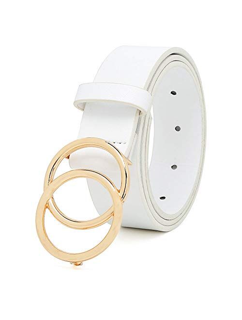 Earnda Women's Leather Belt Fashion Soft Faux Leather Waist Belts For Jeans Dress