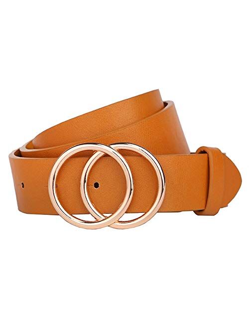 Earnda Women's Leather Belt Fashion Soft Faux Leather Waist Belts For Jeans Dress