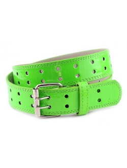 EURO Womens Thick Wide 2 Hole Leather Belt - BN9041