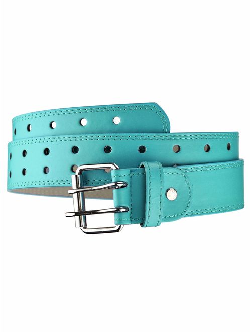 EURO Womens Thick Wide 2 Hole Leather Belt - BN9041