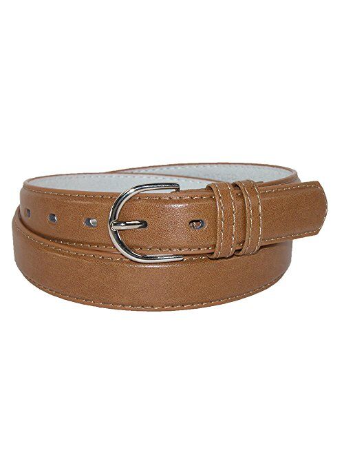 CTM Women's Leather 1 1/8 Inch Dress Belt