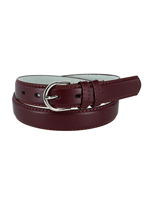 CTM Women's Leather 1 1/8 Inch Dress Belt