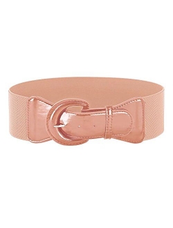 Women's Wide Stretchy Cinch Belt Vintage Chunky Buckle Belts S-XXXXL