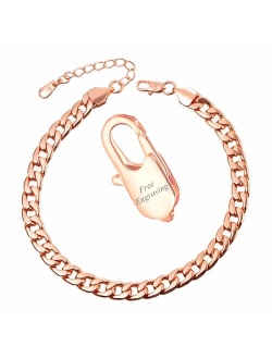 U7 Women Girls Barefoot Jewelry 18K Gold or Rose Gold Stainless Steel Infinity/Heart Charm/Rope/Figaro/Cuban Chain Anklet Foot Bracelet, 25-30 cm Long