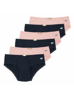 Lucky & Me | Ava Little Girls Bikini Underwear | Tagless | Soft Cotton Modal Spandex Blend | Colorful | 6-Pack