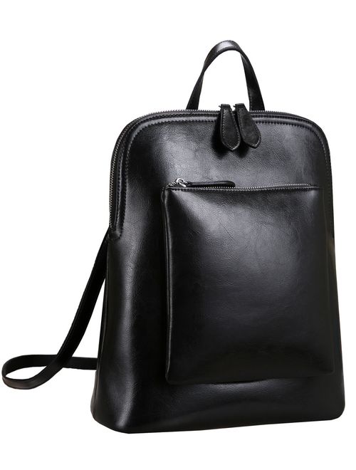 Heshe Women's Vintage Leather Backpack Casual Daypack for Ladies and Girls