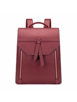 Estarer Upgraded Version Women PU Leather Backpack 15.6inch Laptop Vintage College School Rucksack Bag