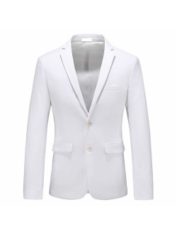 UNINUKOO Mens Two Button Single Breasted Suit Jacket Slim Fit