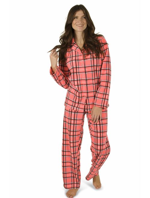 Totally Pink Women's Warm and Cozy Plush Fleece Winter Pajama Set Teen and Girls