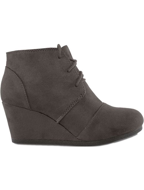 MARCOREPUBLIC Suede High Heel Wedge Boots