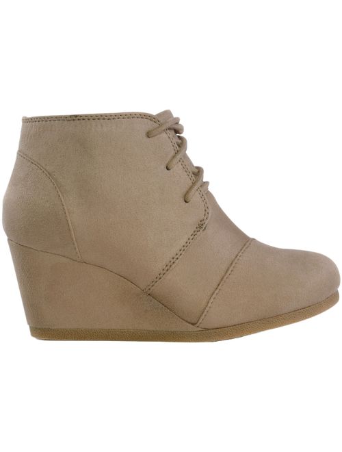 MARCOREPUBLIC Suede High Heel Wedge Boots