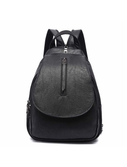 Small Backpack Purse for Women, Backpack Handbags Lightweight PU Nylon Sling Purse with Convertible Shoulder Strap