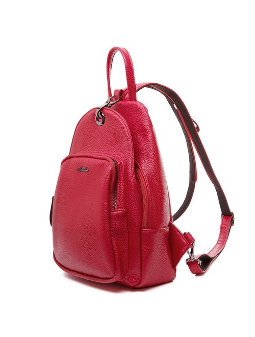 Small Backpack Purse for Women, Backpack Handbags Lightweight PU Nylon Sling Purse with Convertible Shoulder Strap