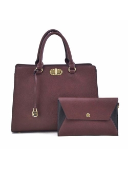 Marco collection Women's Satchel Handbags Top Handle stylist purse Vegan Leather Shoulder Bags for Women and Wallet Set