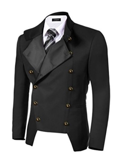 Men's Casual Double-Breasted Jacket Slim Fit Blazer