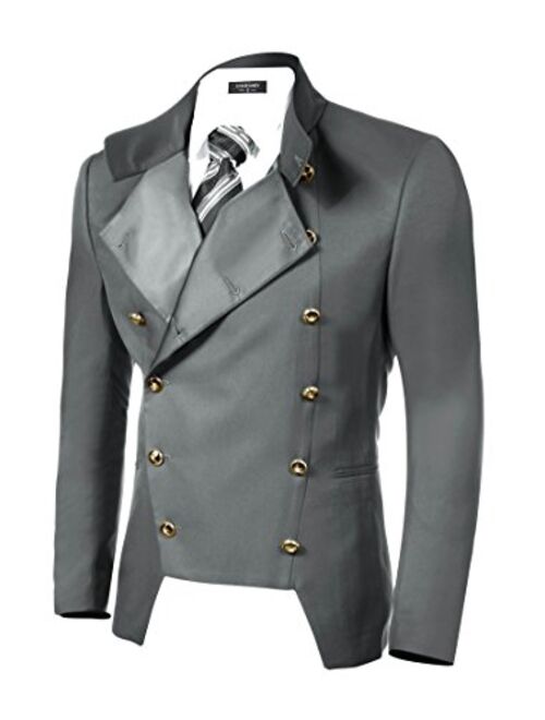 COOFANDY Men's Casual Double-Breasted Jacket Slim Fit Blazer