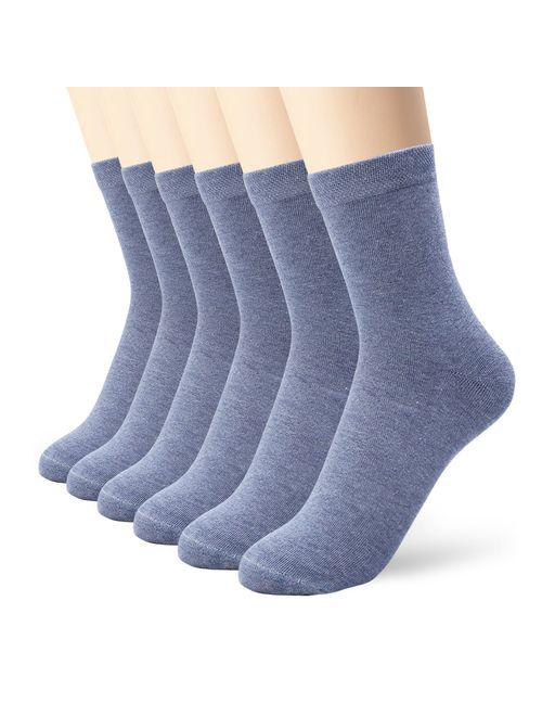 Womens And Mens Black Thin Cotton Socks High Ankle 6 Pack