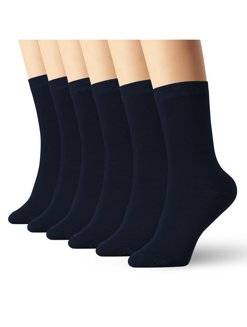 Womens And Mens Black Thin Cotton Socks High Ankle 6 Pack