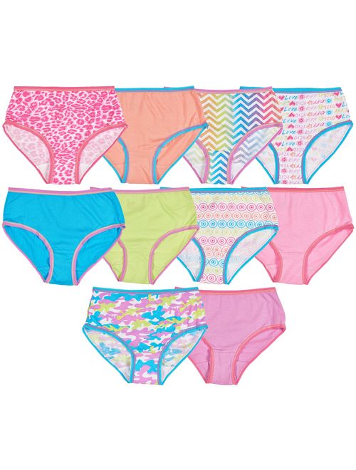 Trimfit Girls 100% Cotton Colorful Briefs Panties (Pack of 10)