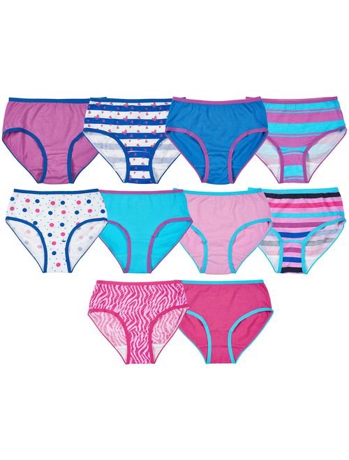 Trimfit Girls 100% Cotton Colorful Briefs Panties (Pack of 10)