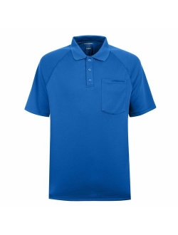 Men's Short Sleeve Moisture Wicking Performance Golf Polo Shirt, Side Blocked, Tall Sizes: M-7XL